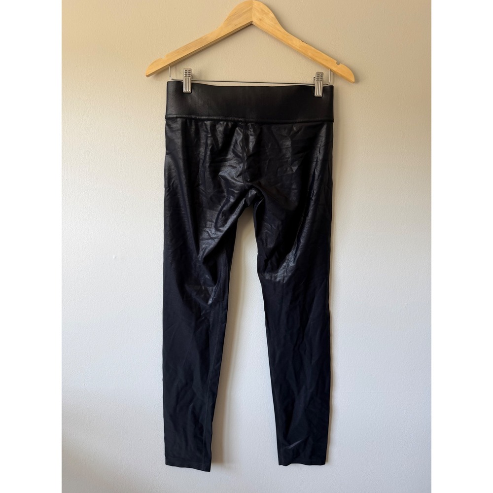 Carbon38 Leggings L Black Shiny Liquid High Rise Edgy Moto - Picture 2 of 4